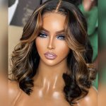 highlight barrel curls lace wig