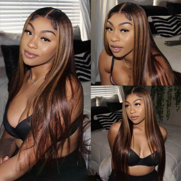 highlight wig 1b30 pre cut lace wig