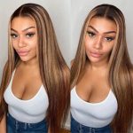 Ombre highlight straight hair wig