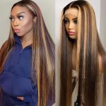 Ombre highlight straight hair wig