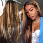 Ombre highlight straight hair wig