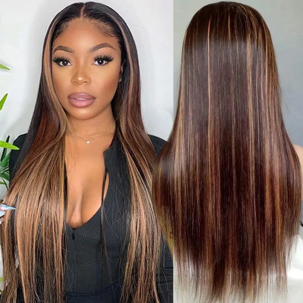 ombre highlight wig straight hair