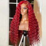 Red Color Loose Deep Wave Wig