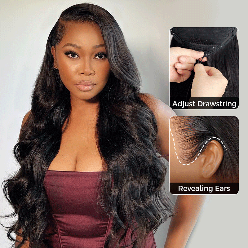 $199 30 Inch Loose Body Wave 6x5 13x6 HD Lace Drawstring Pull Go Glueless Human Hair Wig