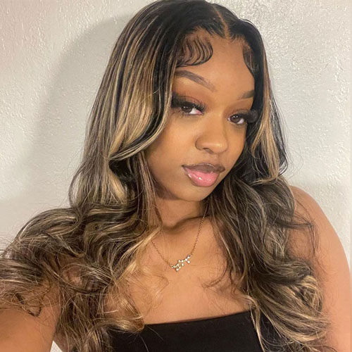 short-balayage-highlight-human-hair-wig