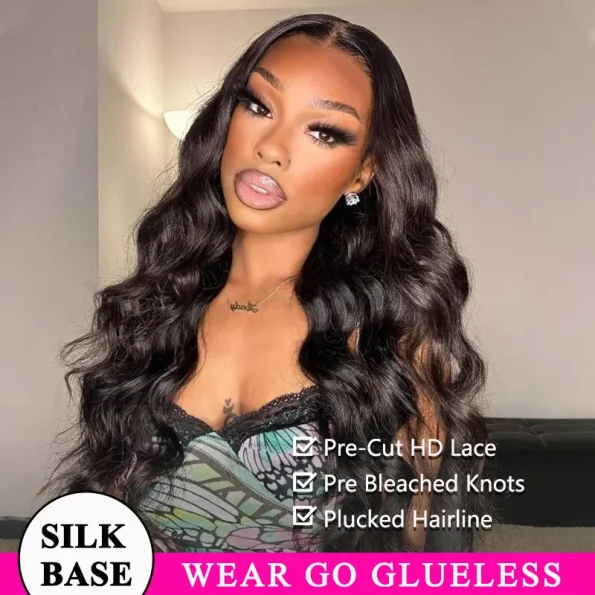 body wave silk base glueless wig