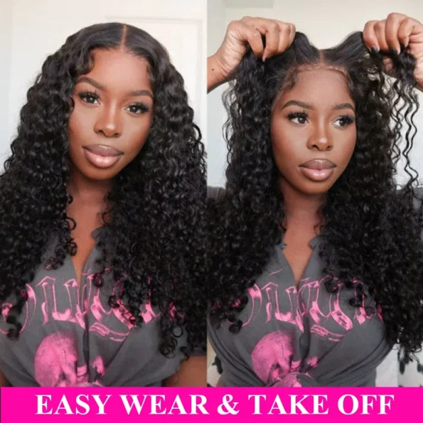 silk base glueless wig deep wave