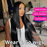 straight human hair glueless wig 2