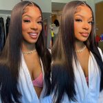 straight human hair glueless wig 2