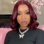 dark burgundy wavy wave short wig