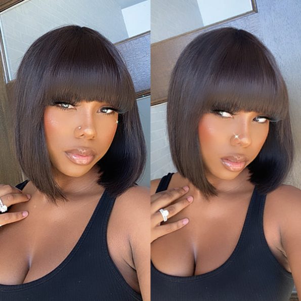 straight bob wig with bangs