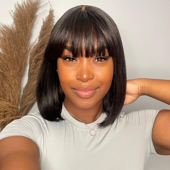 straight bob wig with bangs