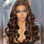 brown color human hair wig 2