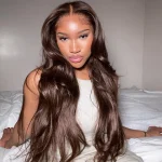 brown color human hair wig 2