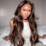 brown color human hair wig 2