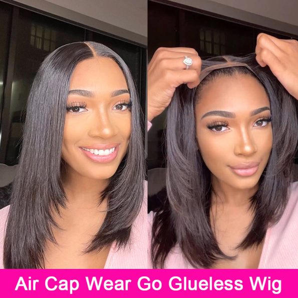 layered cut short straight hair wig