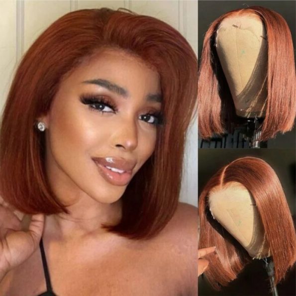 reddish brown bob