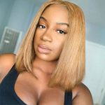 honey blonde human hair bob wig 7