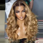 ombre color honey blonde glueless human hair wig (6)