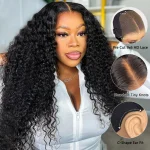 deep wave human hair glueless wig 5