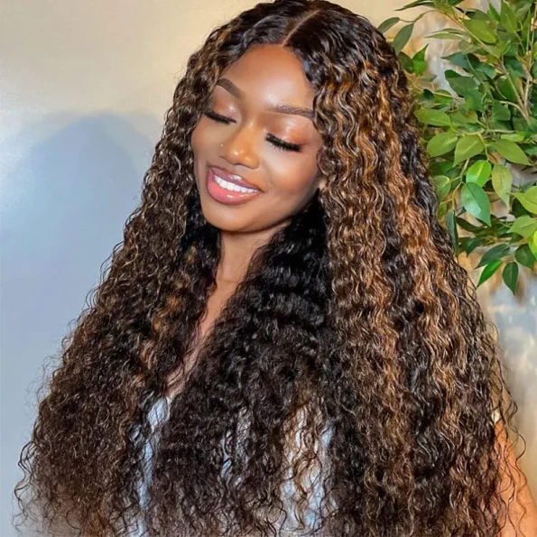 highlight water wave wig