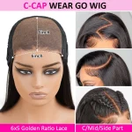 straight human hair glueless wig 2