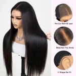 straight human hair glueless wig 9