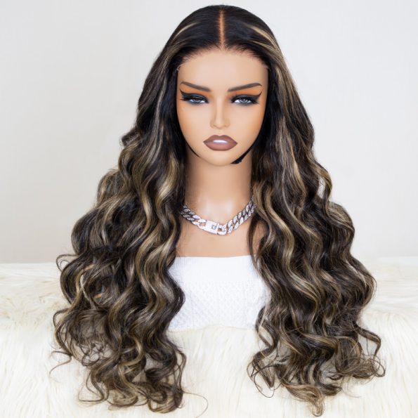 balayage highlight wig body wave