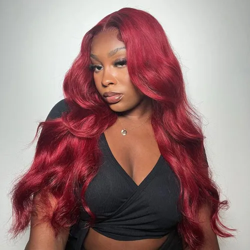 How To Dye A Lace Front Wig？ Burgundy-lace-front-wig