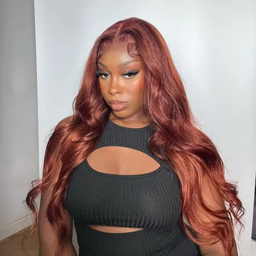 How To Dye A Lace Front Wig？ Reddish-brown-lace-front-wig