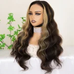 money piece ombre color highlight wig