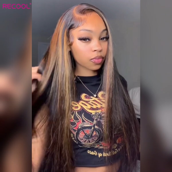 highlight color body wave human hair wig (2)