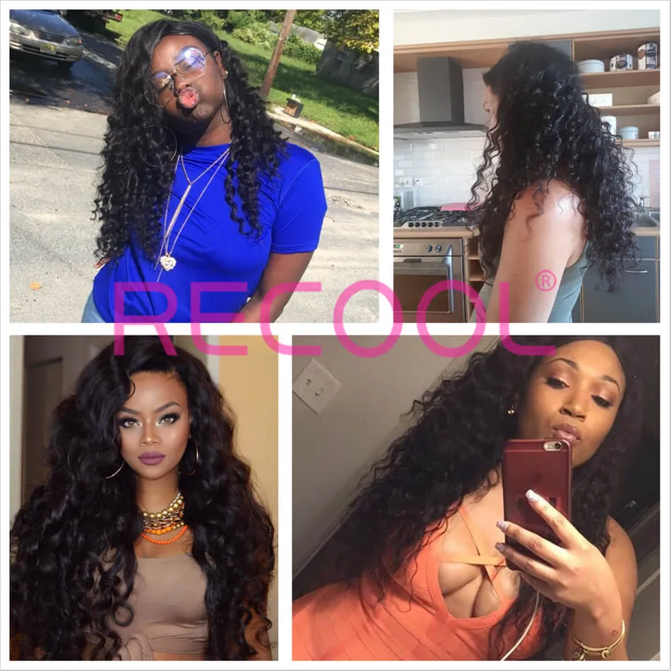 Human Hair loose deep Wave Bundles with Lace closure