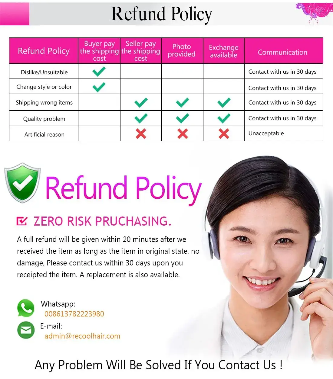 recool hair refund policy