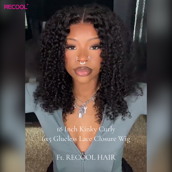 kinky curly human hair short wig 6