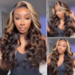 money piece ombre color highlight wig