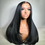 double drawn straight hair blunt cut wig (3)