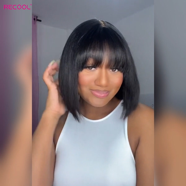 straight bob wig with bangs