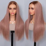 ash pink color wig