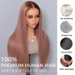 ash pink color wig