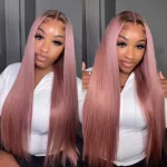 ash pink color wig