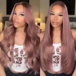 ash pink color wig