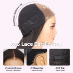 water wave human hair glueless wig 4 (3)