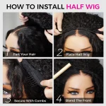 yaki straight hair hlaf wig (1)
