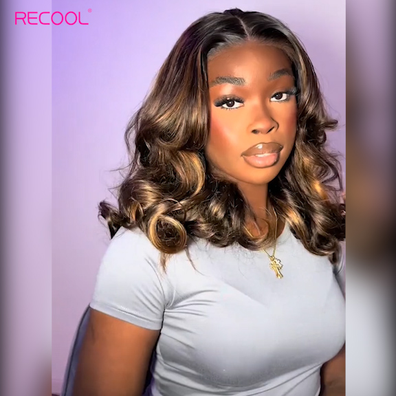 highlight 1b 2 30 short loose body wave wig 4