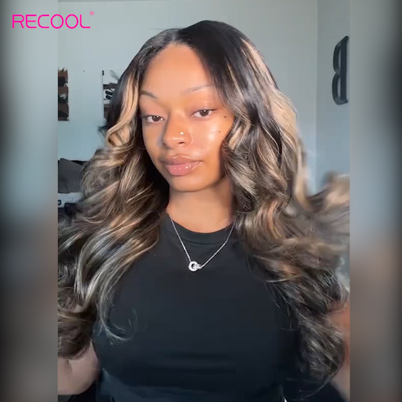 u part wig balayage highlight wig (2)