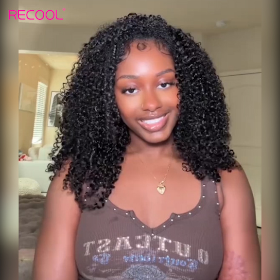 kinky curly half wig