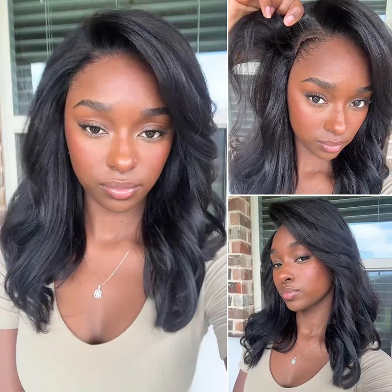 Yaki Loose Wavy Wave 6x5 Lace C Side Part Mid Length Human Hair Glueless Wig