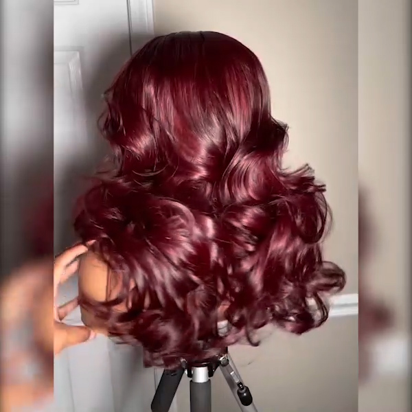 dark burgundy loose layer wig (2)