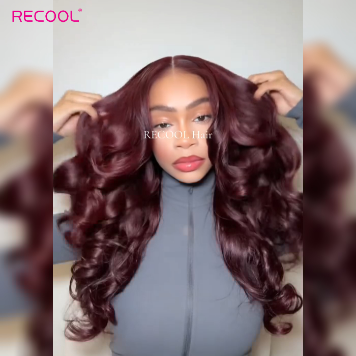 Brown color loose layer lace wig (2)